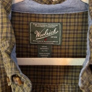 Woolrich Green and Brown Plaid Shirt